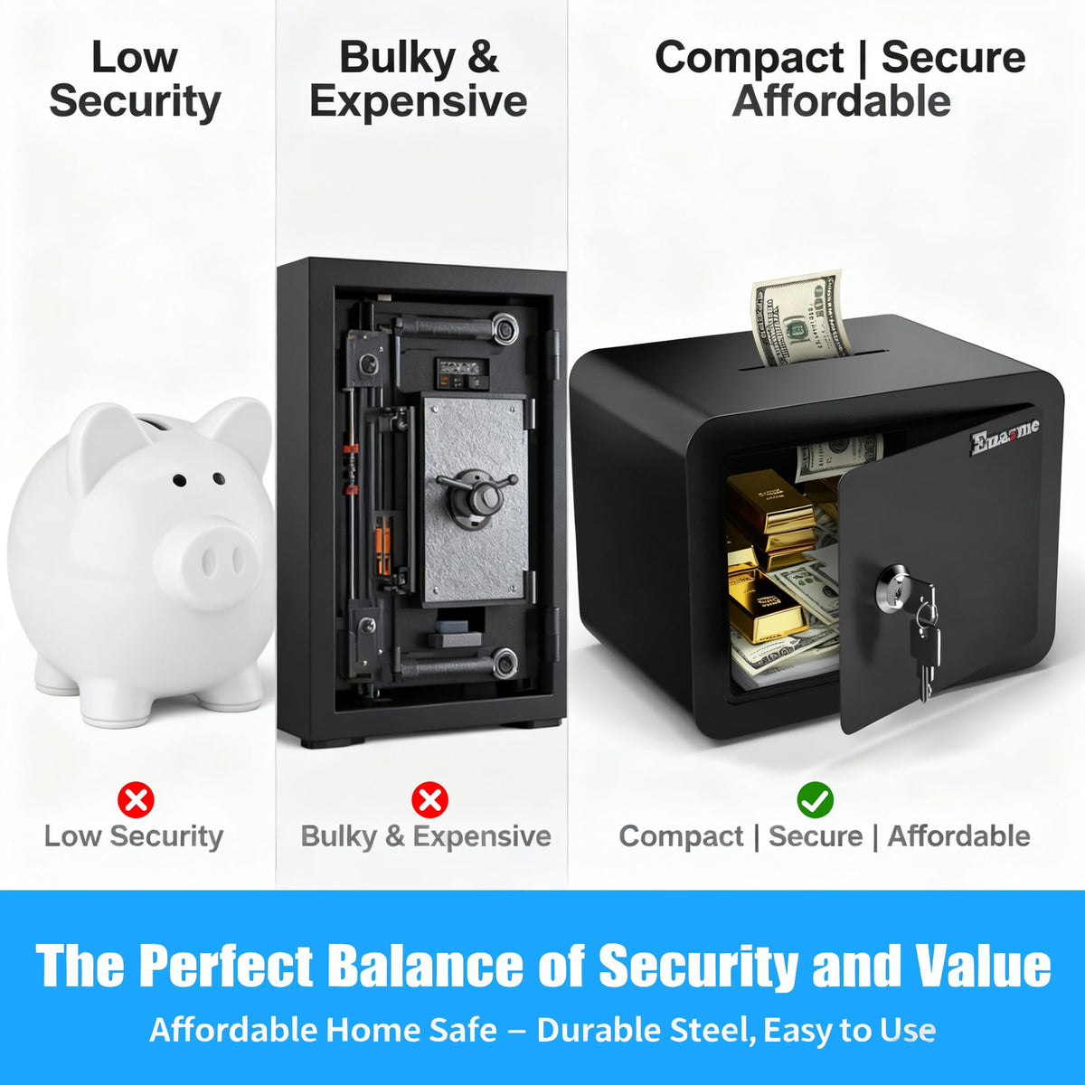 Emasme deposit slot closeup shows quick cash deposits without opening door