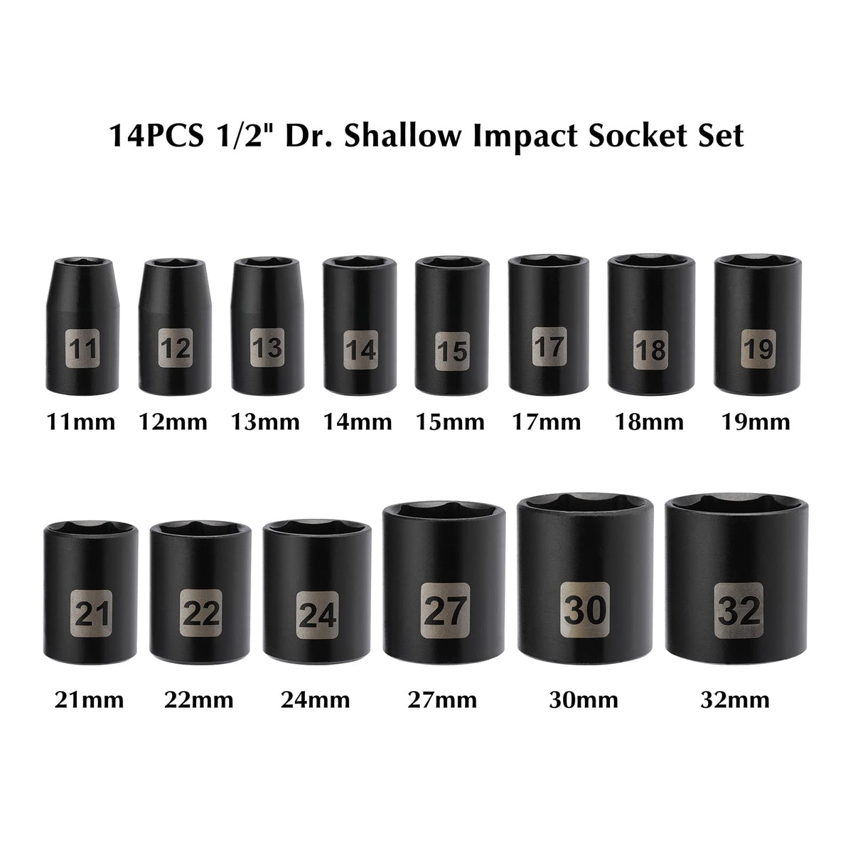 EMENTOL sockets display sizes from 11mm to 32mm for quick selection in projects