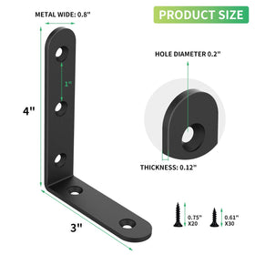 Emeroll L-bracket set with screws for quick, secure mounting.