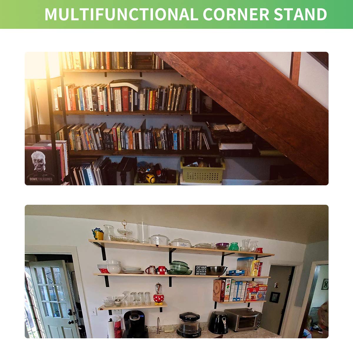 Emeroll compact shelf and furniture corner braces reinforce corners.