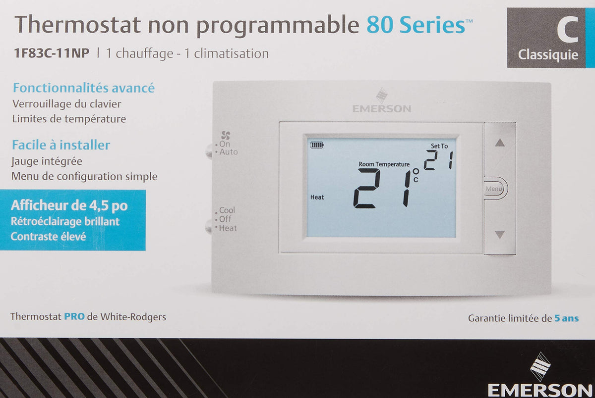 Emerson 1F83C-11NP controls panel for simple operation and quick adjustments