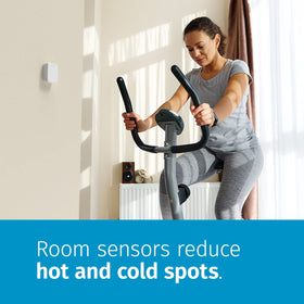 Emerson Sensi Room Sensor digital display shows real-time readings.