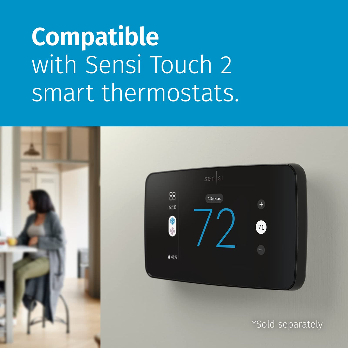 Emerson Sensi Room Sensor wireless setup for hassle-free placement.