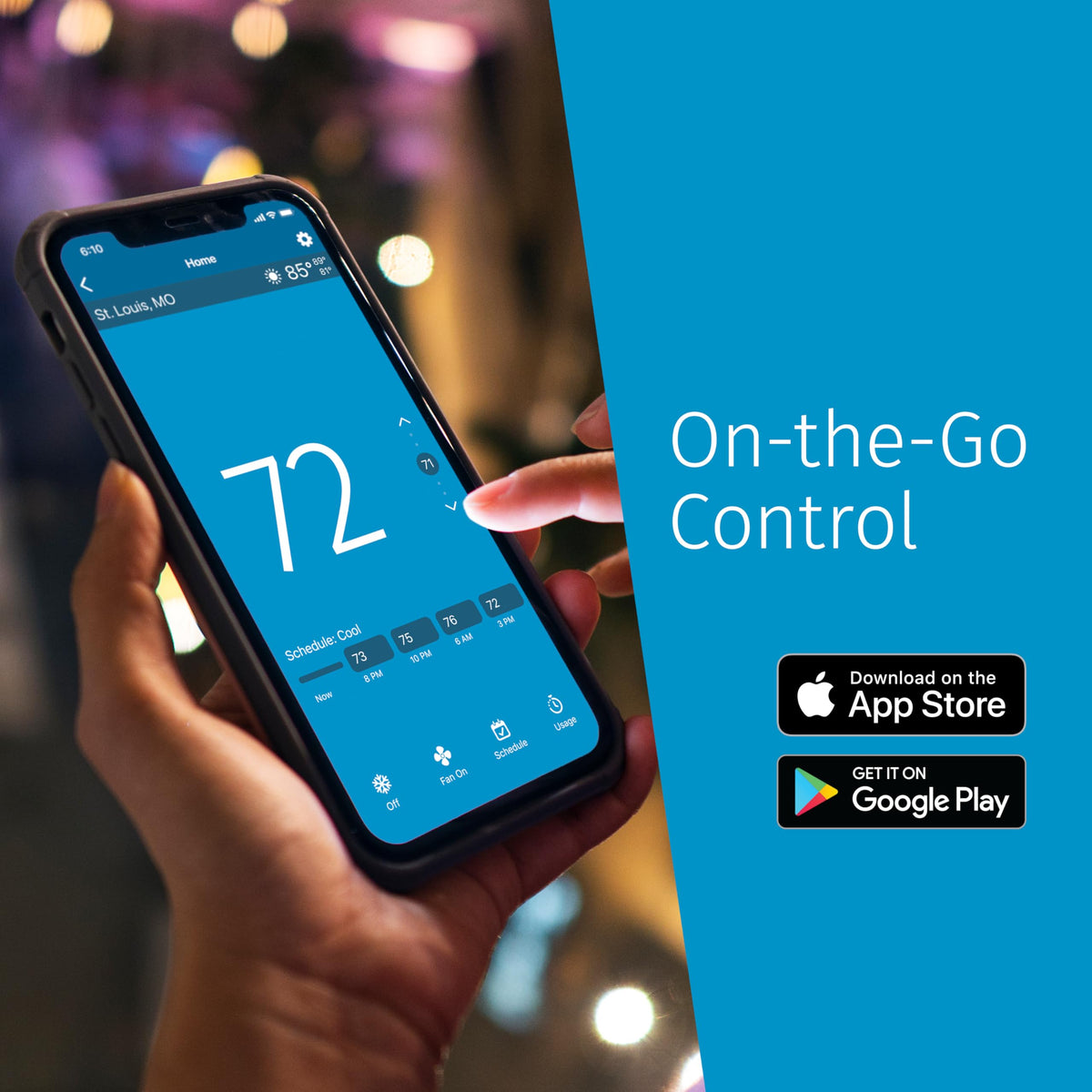 Emerson Sensi simple schedule setup for tailored comfort.