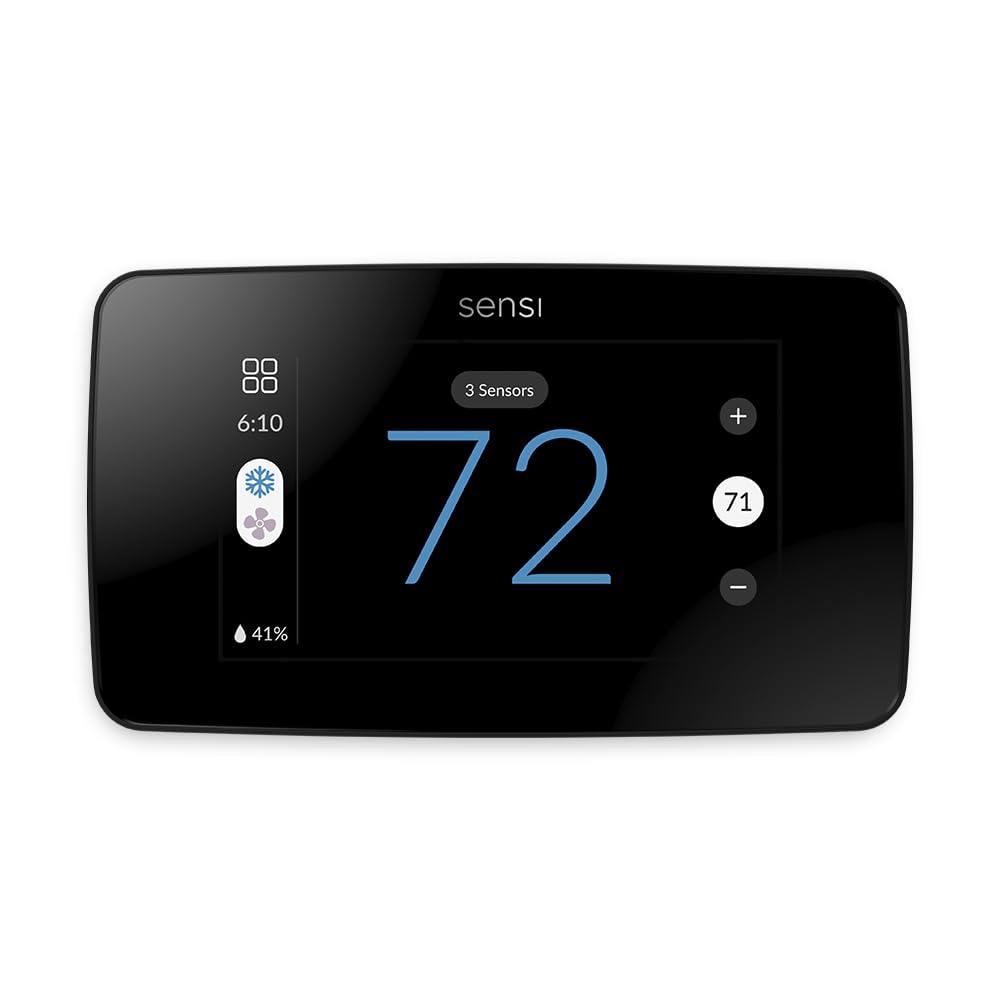 Emerson Sensi Touch 2 thermostat on wall with intuitive color display for easy control