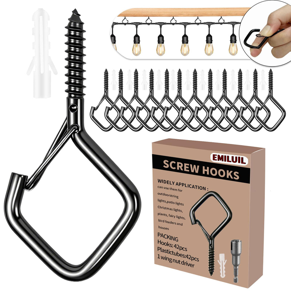 Emiluil eye-hook windproof lock securely holds outdoor decor and lights