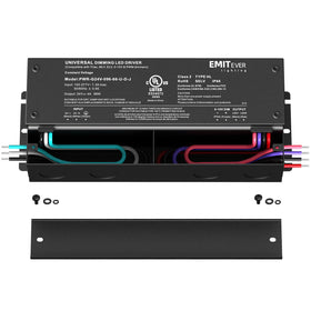 EMITEVER 24V dimmable power supply ports show easy terminal connections for installers.