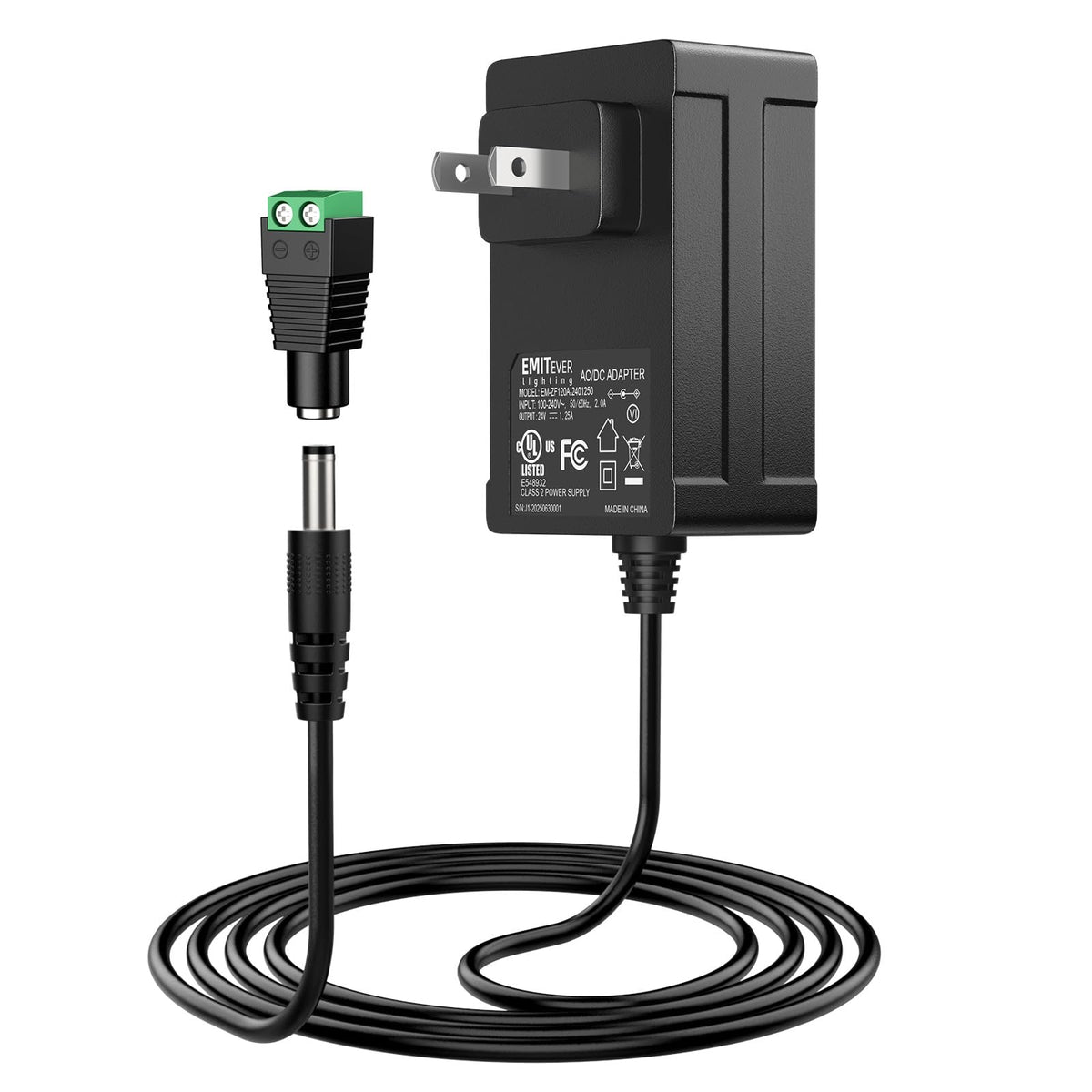 EMITEVER 24V power supply front view for compact LED setups.