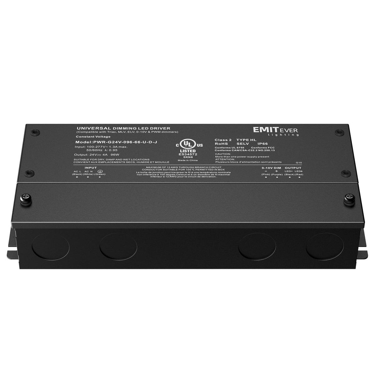 EMITEVER 5-in-1 dimming options diagram illustrates versatile control methods for different dimmers.