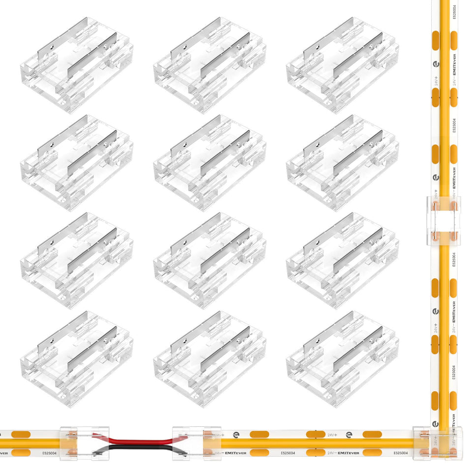 EMITEVER 8-in-1 LED connector straight for seamless under-cabinet lighting