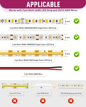 EMITEVER 8-in-1 LED connector strip-to-strip for seamless joints