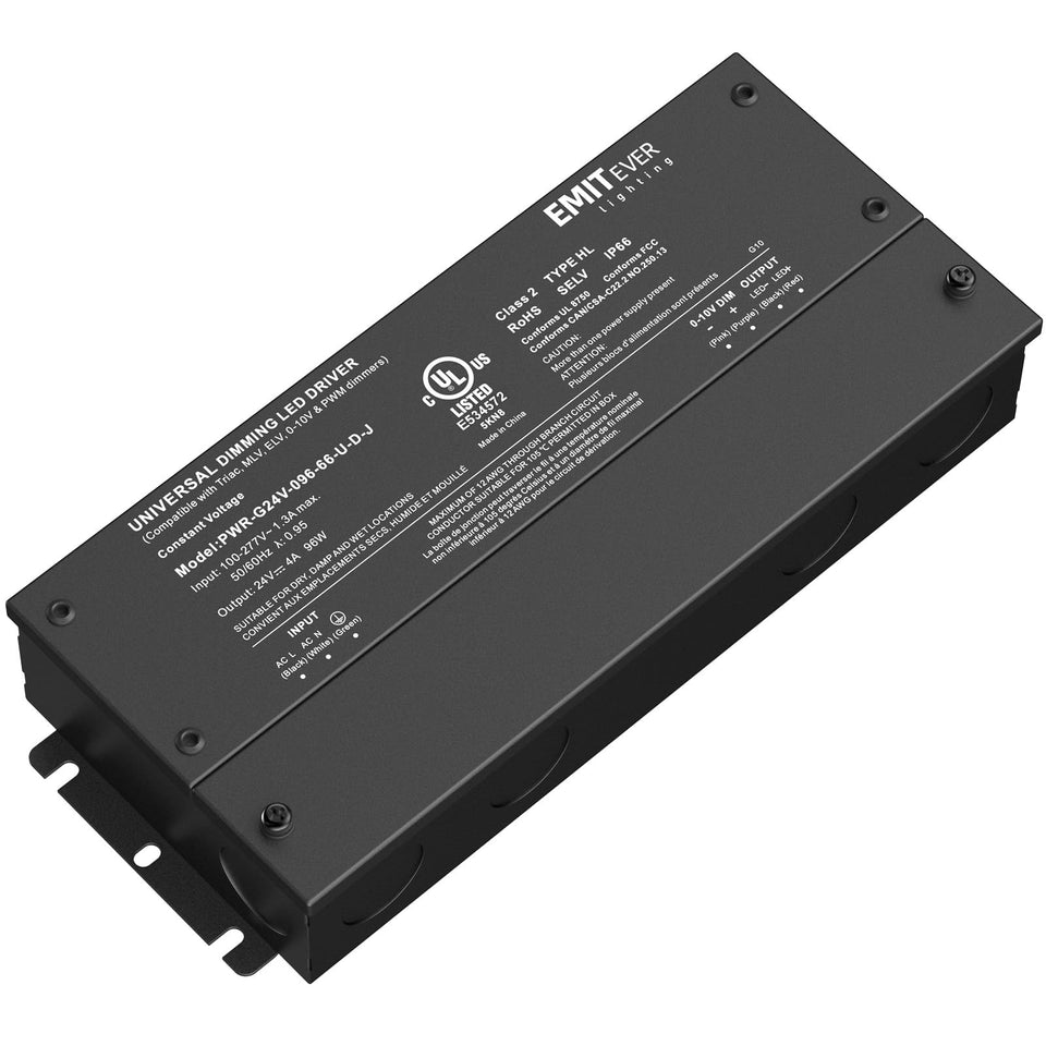 EMITEVER 96W dimmable LED driver front view enabling flexible dimming for LED projects.