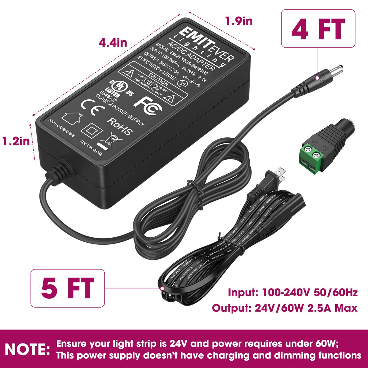 EMITEVER IP30 indoor power supply for dry environments