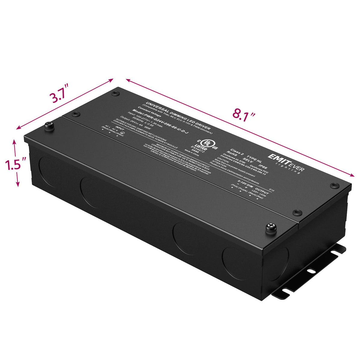 EMITEVER IP67 waterproof rating icon indicates outdoor-ready durability for challenging environments.