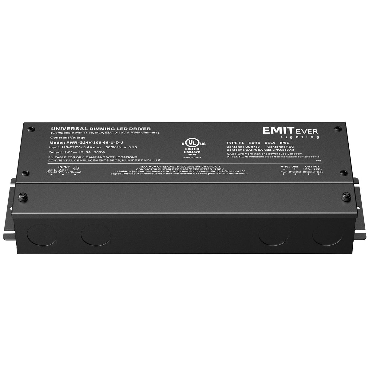 EMITEVER input range 110-277V for versatile power compatibility