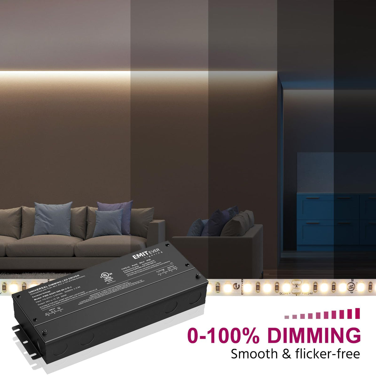 EMITEVER protection systems on LED driver including short circuit and over-temperature