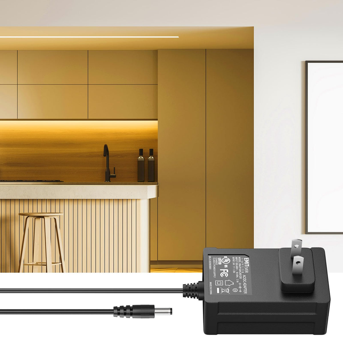 EMITEVER LED-strip application showcases reliable 24V power for dry indoor areas.
