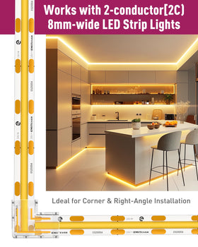 EMITEVER LED strip connector at right angle for seamless turns.