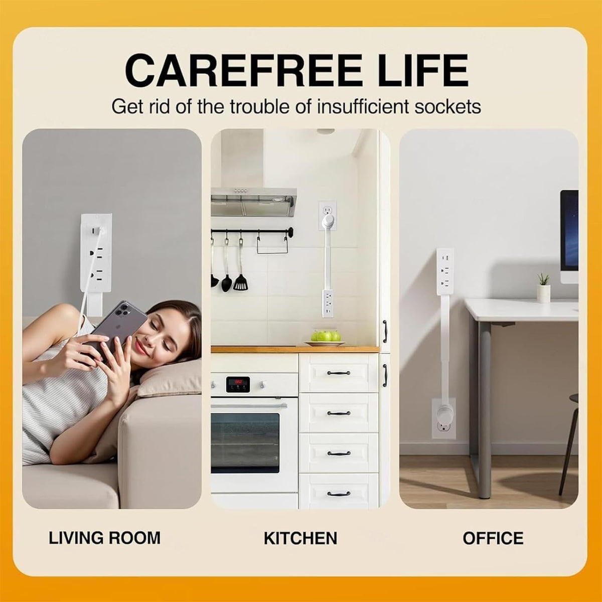 Emitymutic outlet extender provides dual outlets for simultaneous charging.