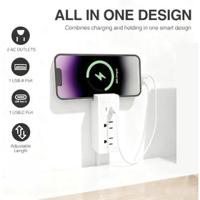 Emitymutic power strip with 180-degree rotation to fit behind furniture and avoid obstacles.