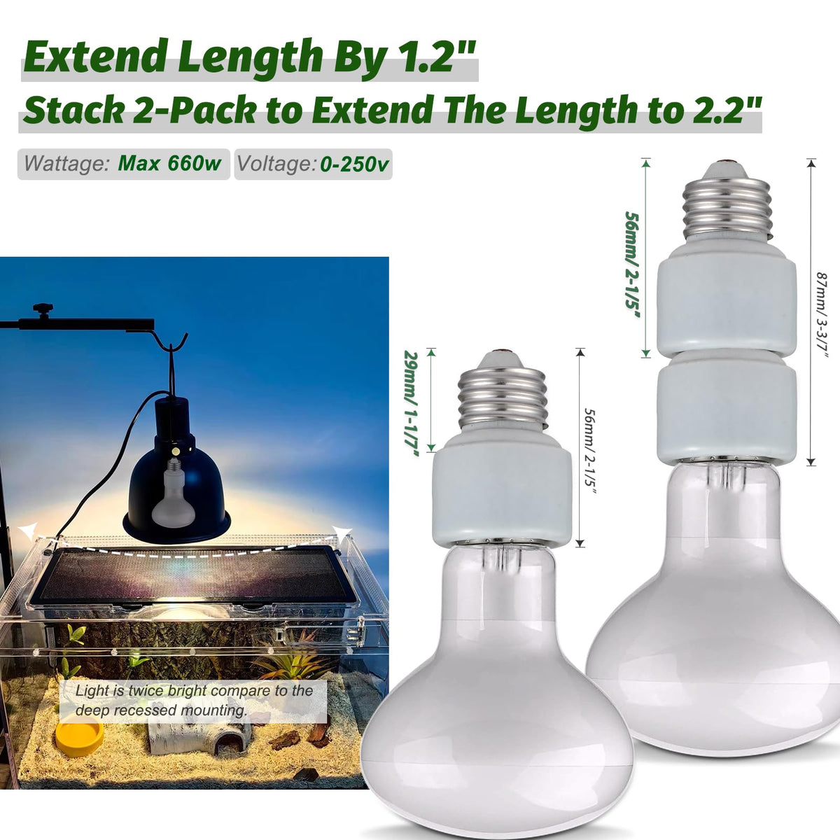 Extended lighting reach with EMNOOTI porcelain extender in a living room.
