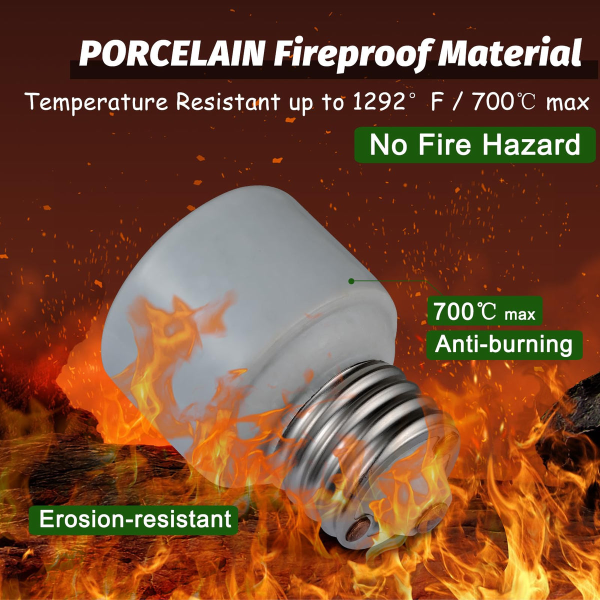 Porcelain extender installed in a recessed can for bulb positioning.