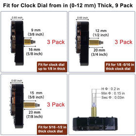 EMOON 12-pack clock hands in modern and retro styles.