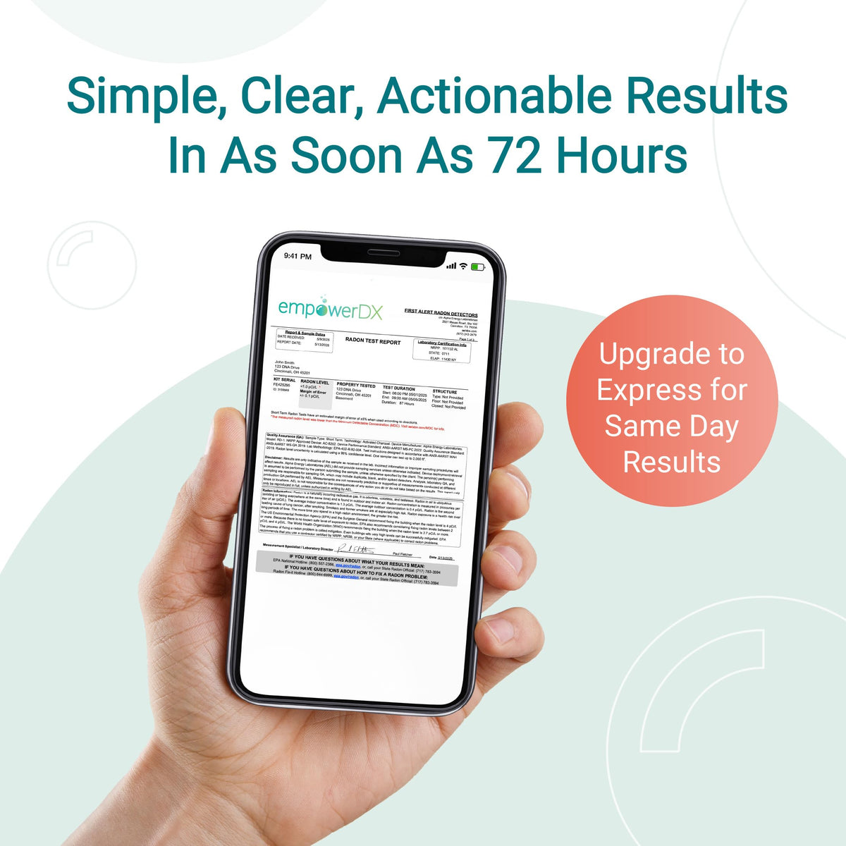 empowerDX EPA listing and NRPP certification highlight trusted testing standards.