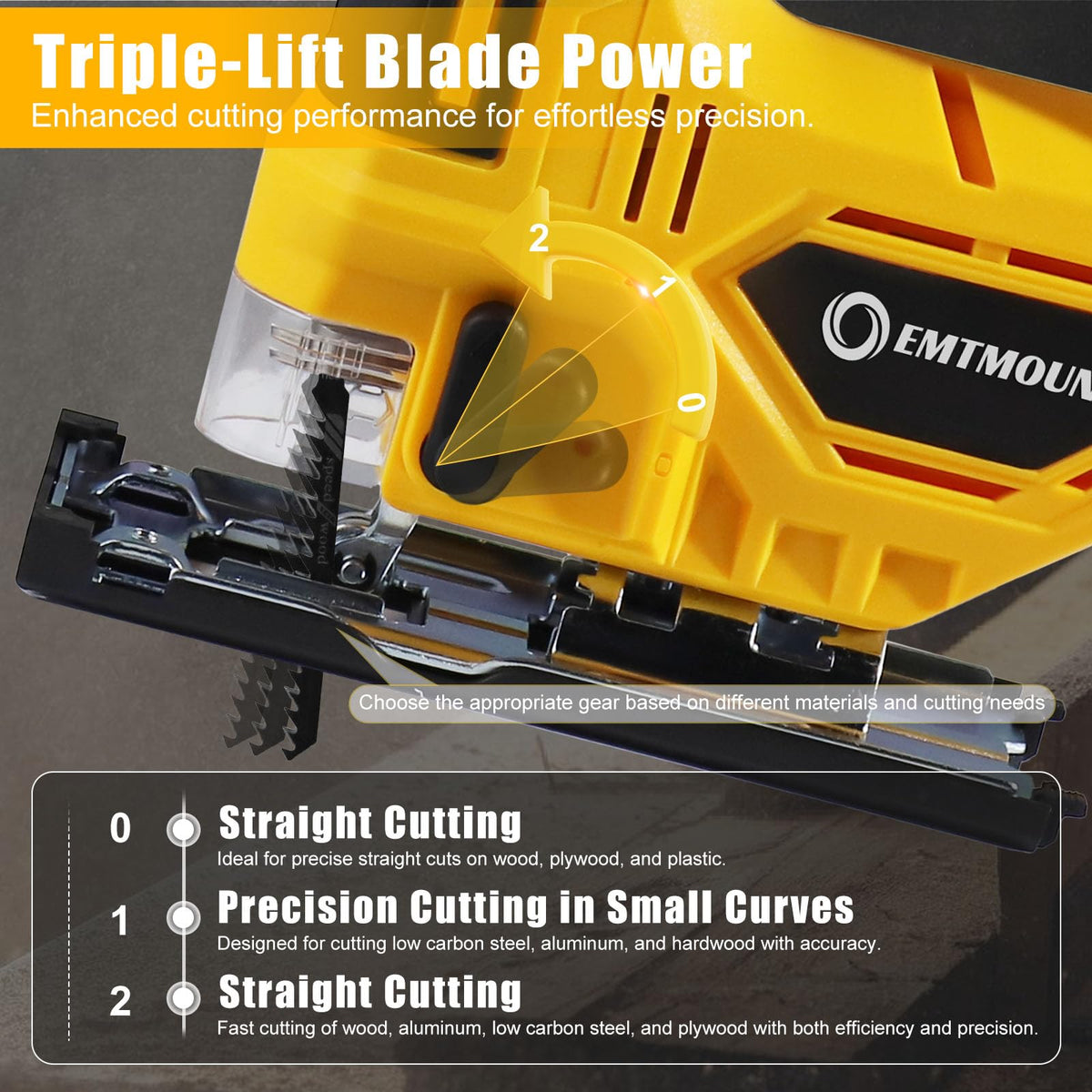 EMTMOUN 45-degree bevel feature for precise angled cuts