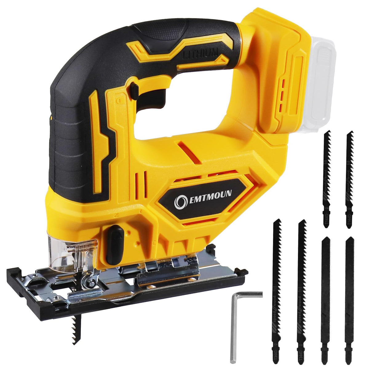 EMTMOUN cordless jig saw front view for portable cutting