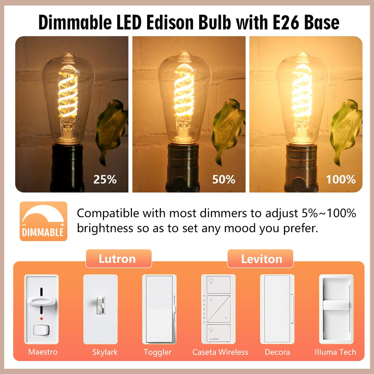EMYMLITE warm white 2700K bulbs create cozy living room ambiance