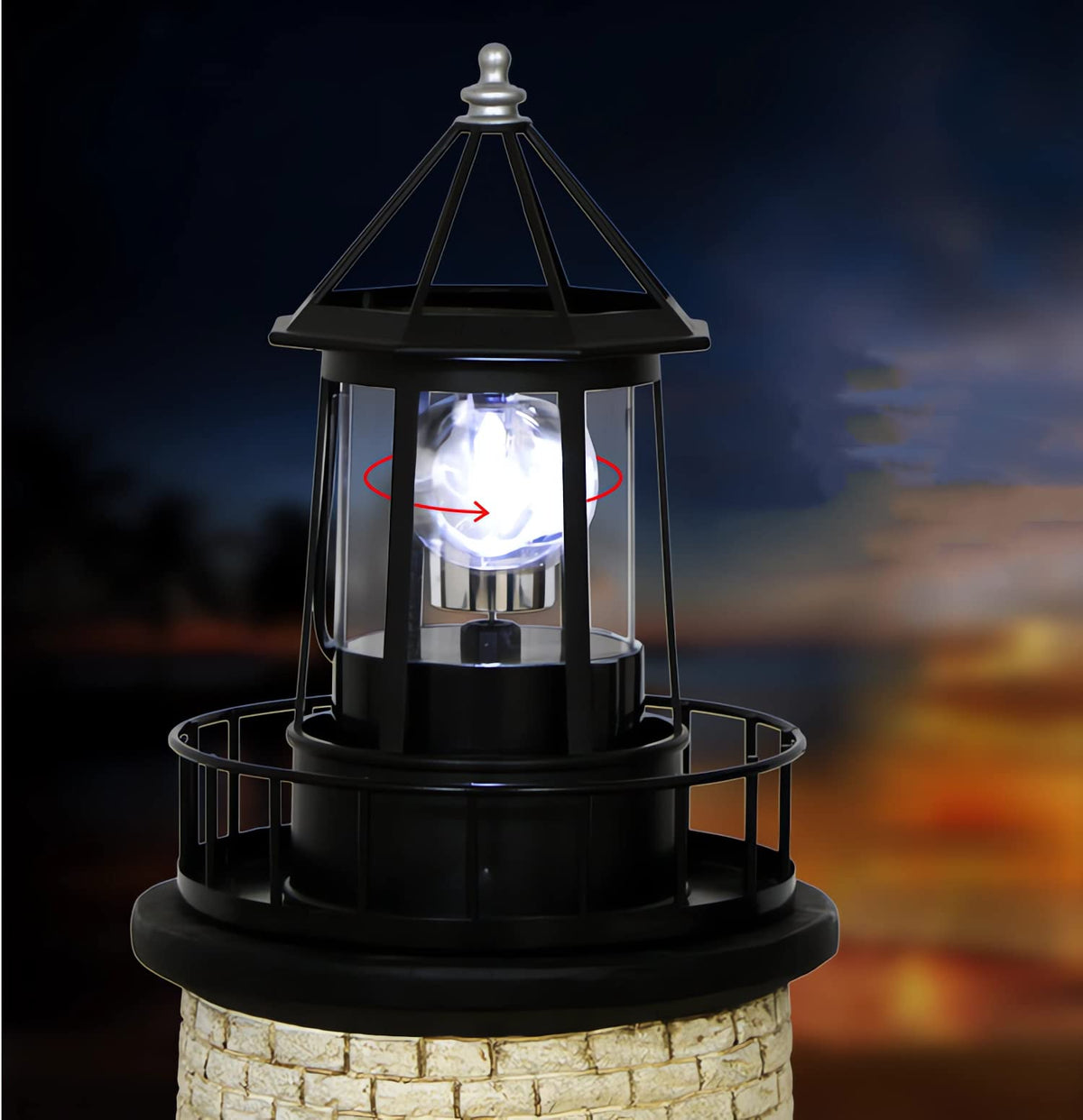 Enajucy lighthouse tower design viewed at night adding architectural charm