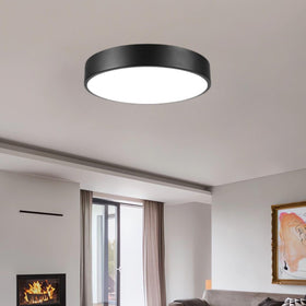 ENATECLITE matte black flush-mount front view with clean lines