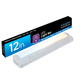 Enbrighten 12in under-cabinet light providing even countertop illumination.