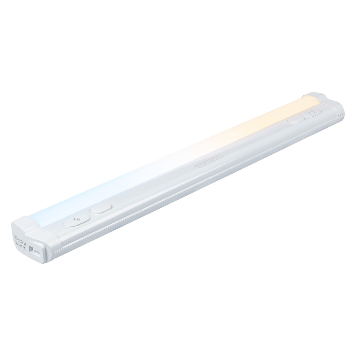 Enbrighten 24in under-cabinet light showing diffused illumination for countertops