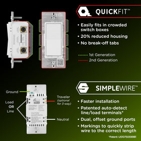 Enbrighten 800LR deep in-wall assembly demonstrates tidy wiring and compact depth.