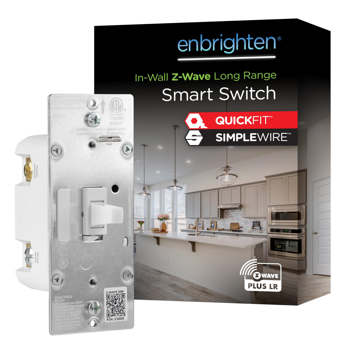 Enbrighten 800LR front view showing z-wave switch for seamless remote control