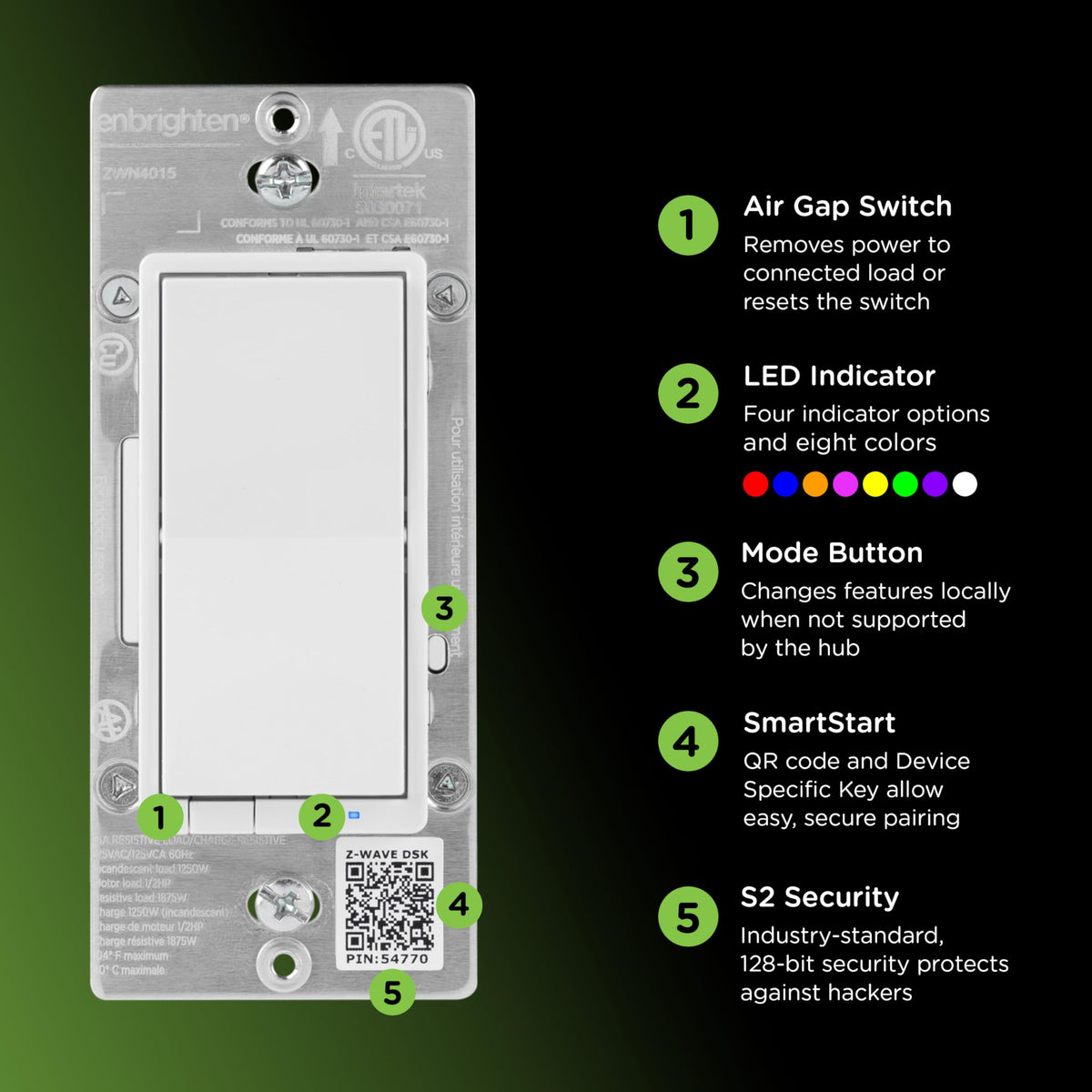 Enbrighten 800LR Z-Wave controller setup illustrating hub pairing flexibility.