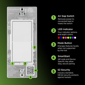 Enbrighten 800LR Z-Wave controller setup illustrating hub pairing flexibility.