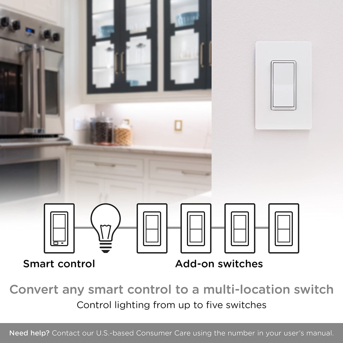 Enbrighten add-on switch depth reduction enables versatile retrofits in shallow enclosures.
