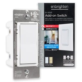 Enbrighten add-on switch QuickFit design for easier installation in tight boxes.