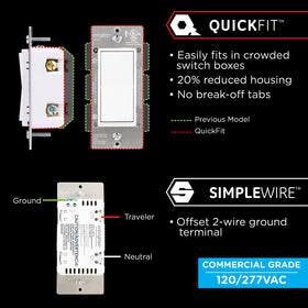 Enbrighten add-on switch SimpleWire technology simplifies wiring for reliable operation.