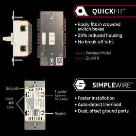 Enbrighten Almond Z-Wave Plus 3-way ready setup enables flexible multi-switch configurations.