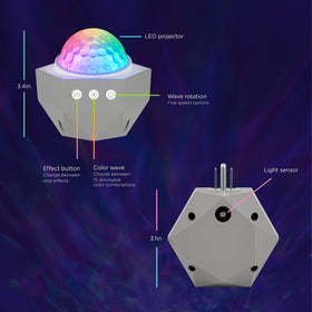Enbrighten Galaxy Wave projector ceiling waves demonstrates room-wide color flow and serene ambiance.