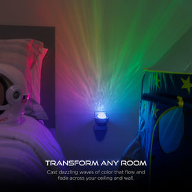 Enbrighten Galaxy Wave projector dynamic modes show aurora-like and ocean-inspired effects.