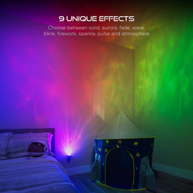 Enbrighten Galaxy Wave projector safety-tested device suitable for everyday family use.