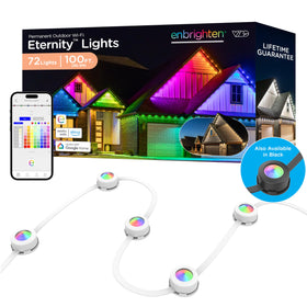 Enbrighten VIBE Eternity Eave Lights installed for year-round exterior glow.