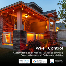 Enbrighten VIBE app control lets you customize colors and schedules from your phone.