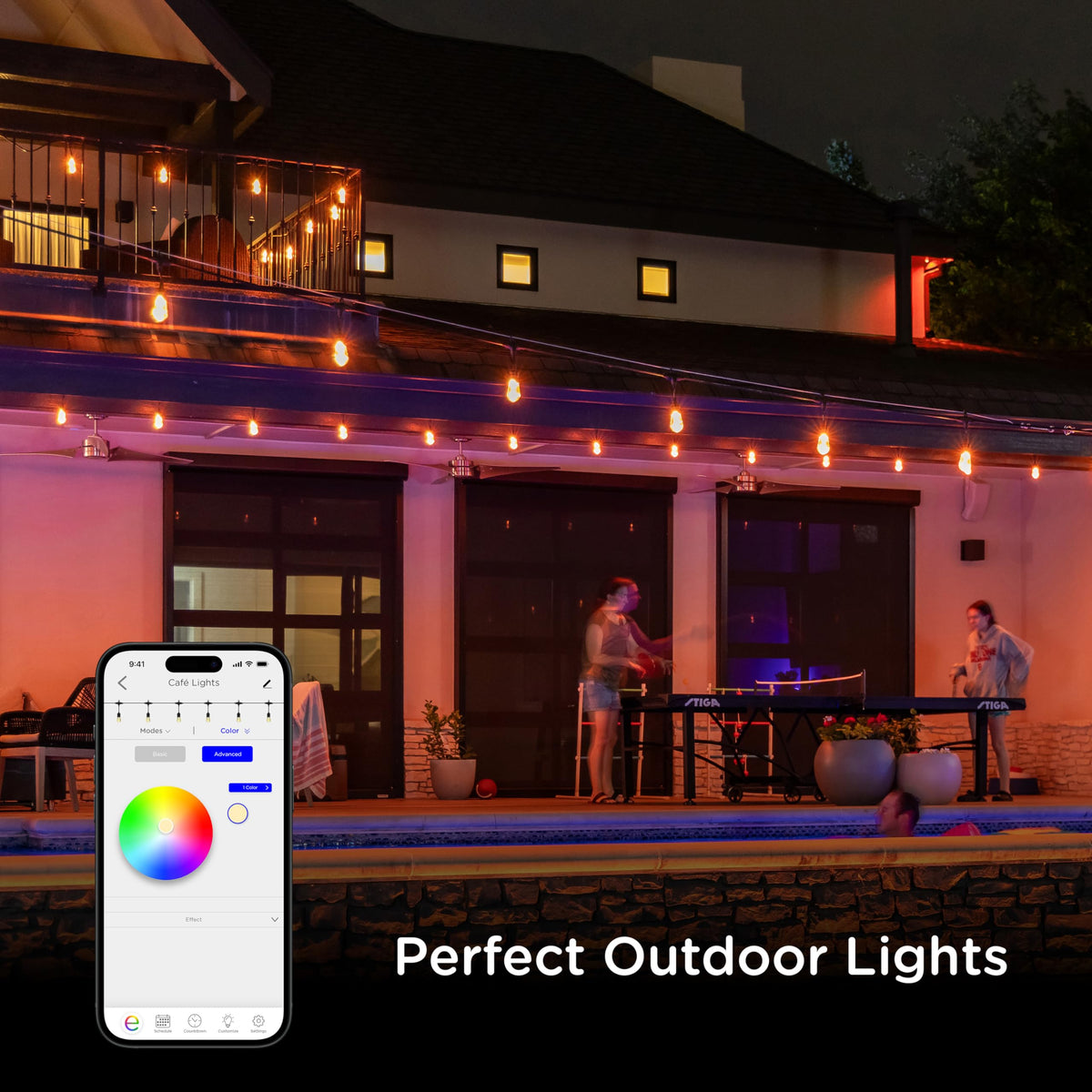 Weatherproof construction withstands rain and sun for long-term outdoor use.