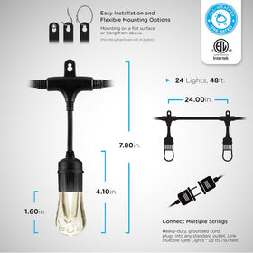 Enbrighten Vintage Outdoor String Lights feature impact‑resistant acrylic bulbs for durability